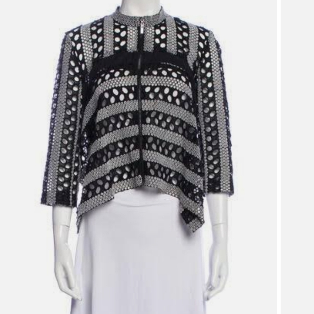 Alberto Makali Cutout Peplum Crop Evening Jacket
